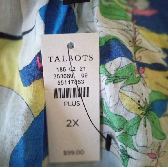 🆕 TALBOTS Garden Floral Long Sleeve Blouse | 2X NWT - Picture 7 of 7